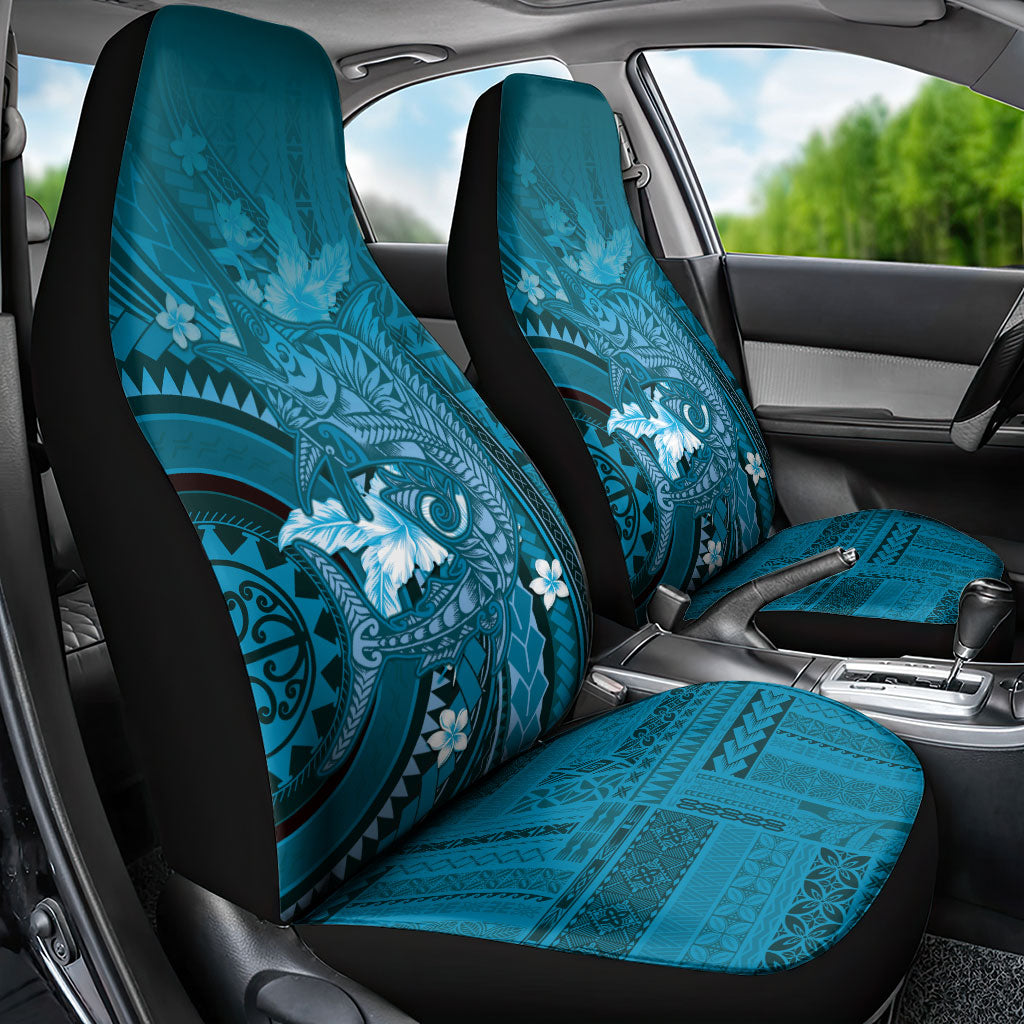 Samoa Tatau Marlin Car Seat Cover With Siapo Motifs Teal
