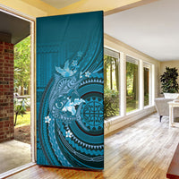 Samoa Tatau Marlin Door Cover With Siapo Motifs Teal LT05 - Polynesian Pride