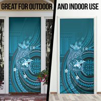 Samoa Tatau Marlin Door Cover With Siapo Motifs Teal LT05 - Polynesian Pride