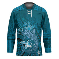 Samoa Tatau Marlin Hockey Jersey With Siapo Motifs Teal