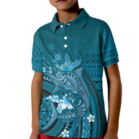Samoa Tatau Marlin Kid Polo Shirt With Siapo Motifs Teal