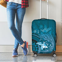 Samoa Tatau Marlin Luggage Cover With Siapo Motifs Teal