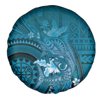 Samoa Tatau Marlin Spare Tire Cover With Siapo Motifs Teal