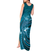Samoa Tatau Marlin Tank Maxi Dress With Siapo Motifs Teal