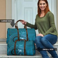 Samoa Tatau Marlin Travel Bag With Siapo Motifs Teal LT05 - Polynesian Pride