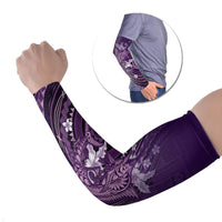 Samoa Tatau Marlin Arm Sleeves With Siapo Motifs Violet