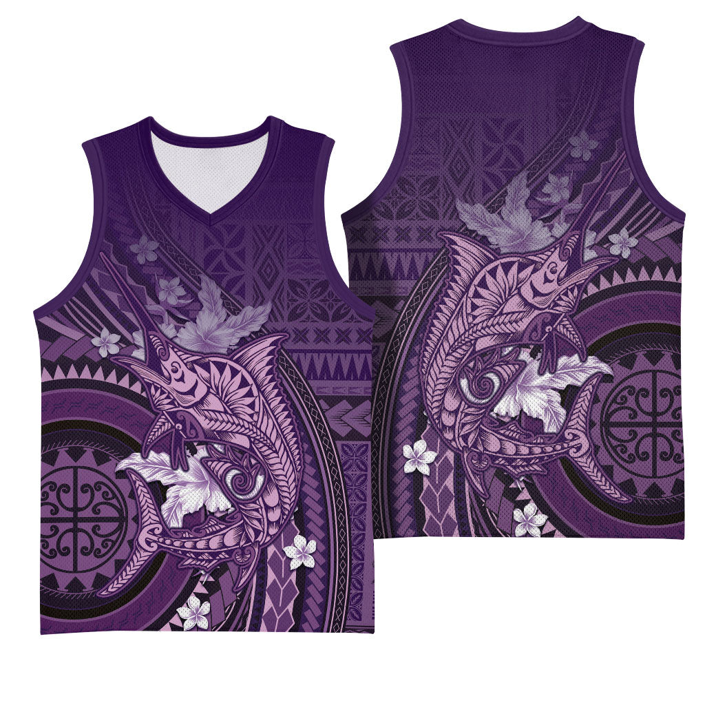 Samoa Tatau Marlin Basketball Jersey With Siapo Motifs Violet