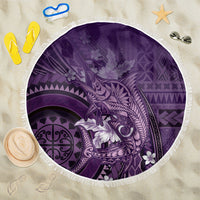 Samoa Tatau Marlin Beach Blanket With Siapo Motifs Violet