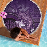 Samoa Tatau Marlin Beach Blanket With Siapo Motifs Violet