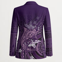 Samoa Tatau Marlin Blazer With Siapo Motifs Violet