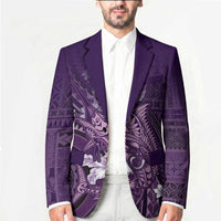 Samoa Tatau Marlin Blazer With Siapo Motifs Violet