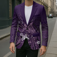 Samoa Tatau Marlin Blazer With Siapo Motifs Violet
