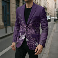 Samoa Tatau Marlin Blazer With Siapo Motifs Violet