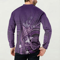 Samoa Tatau Marlin Button Sweatshirt With Siapo Motifs Violet