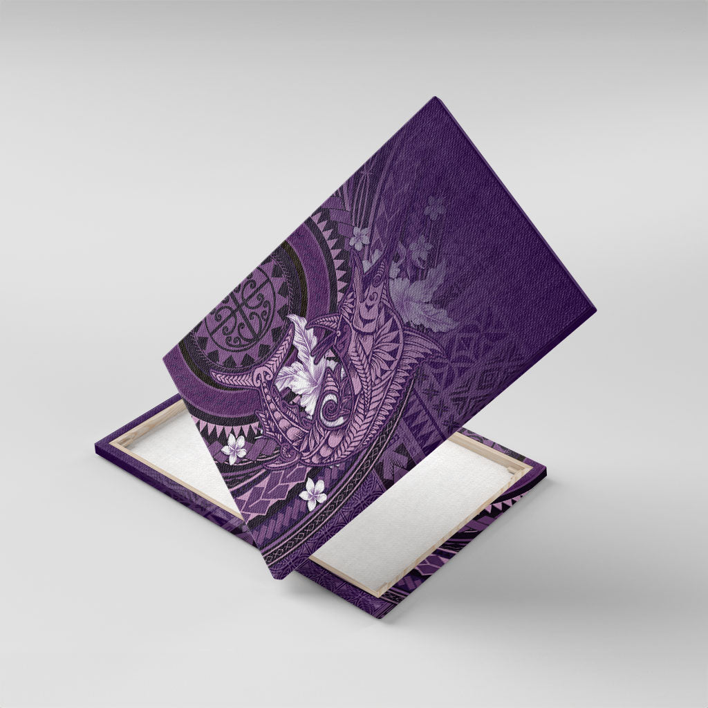 Samoa Tatau Marlin Canvas Wall Art With Siapo Motifs Violet