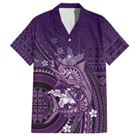 Samoa Tatau Marlin Hawaiian Shirt With Siapo Motifs Violet