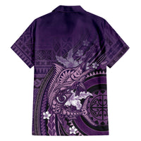 Samoa Tatau Marlin Hawaiian Shirt With Siapo Motifs Violet