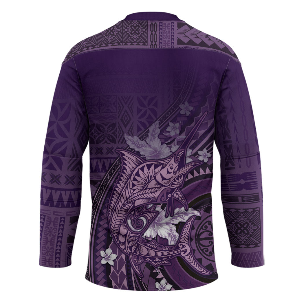 Samoa Tatau Marlin Hockey Jersey With Siapo Motifs Violet