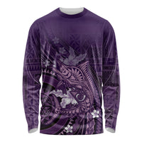 Samoa Tatau Marlin Long Sleeve Shirt With Siapo Motifs Violet