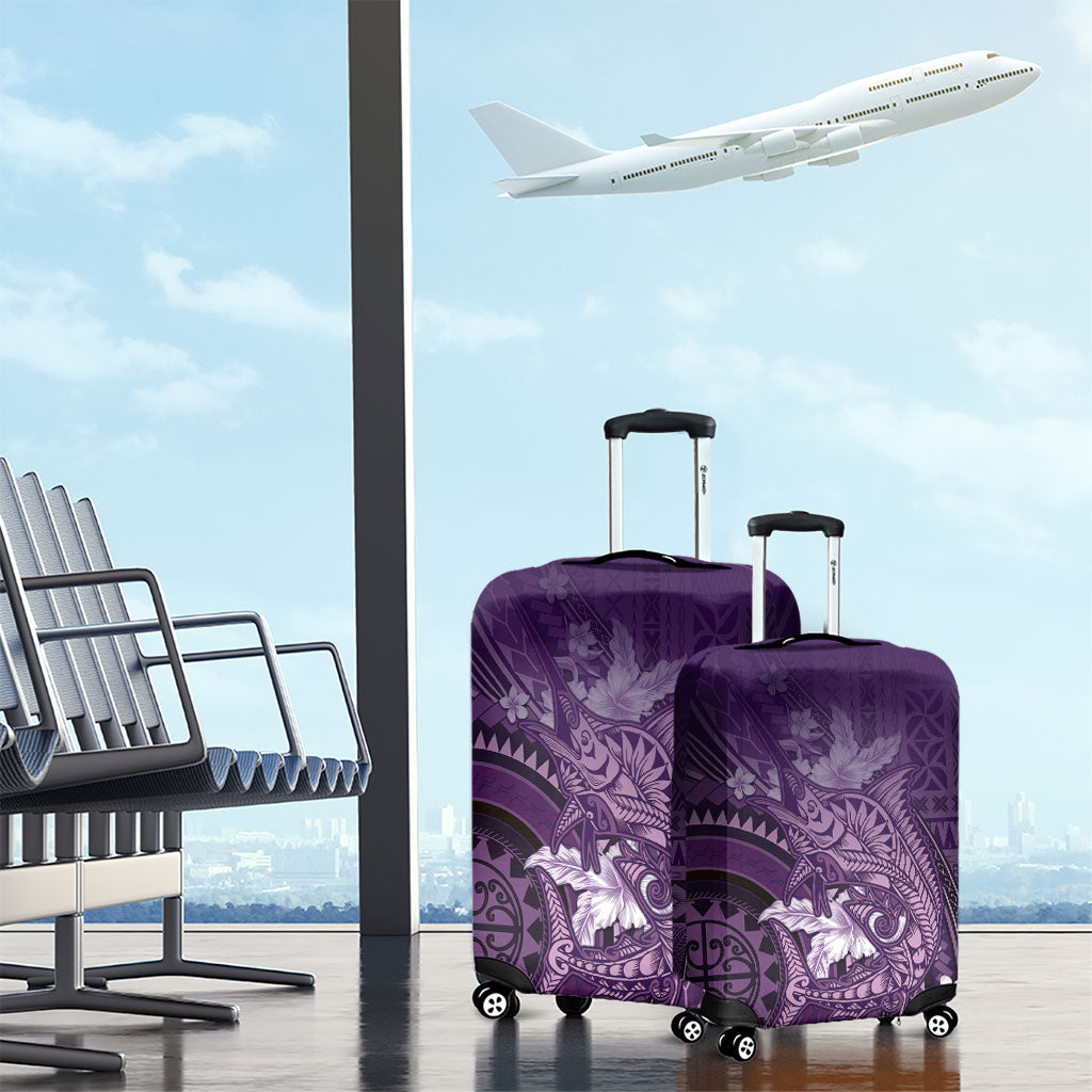 Samoa Tatau Marlin Luggage Cover With Siapo Motifs Violet