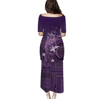 Samoa Tatau Marlin Puletasi With Siapo Motifs Violet