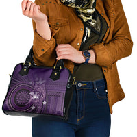 Samoa Tatau Marlin Shoulder Handbag With Siapo Motifs Violet