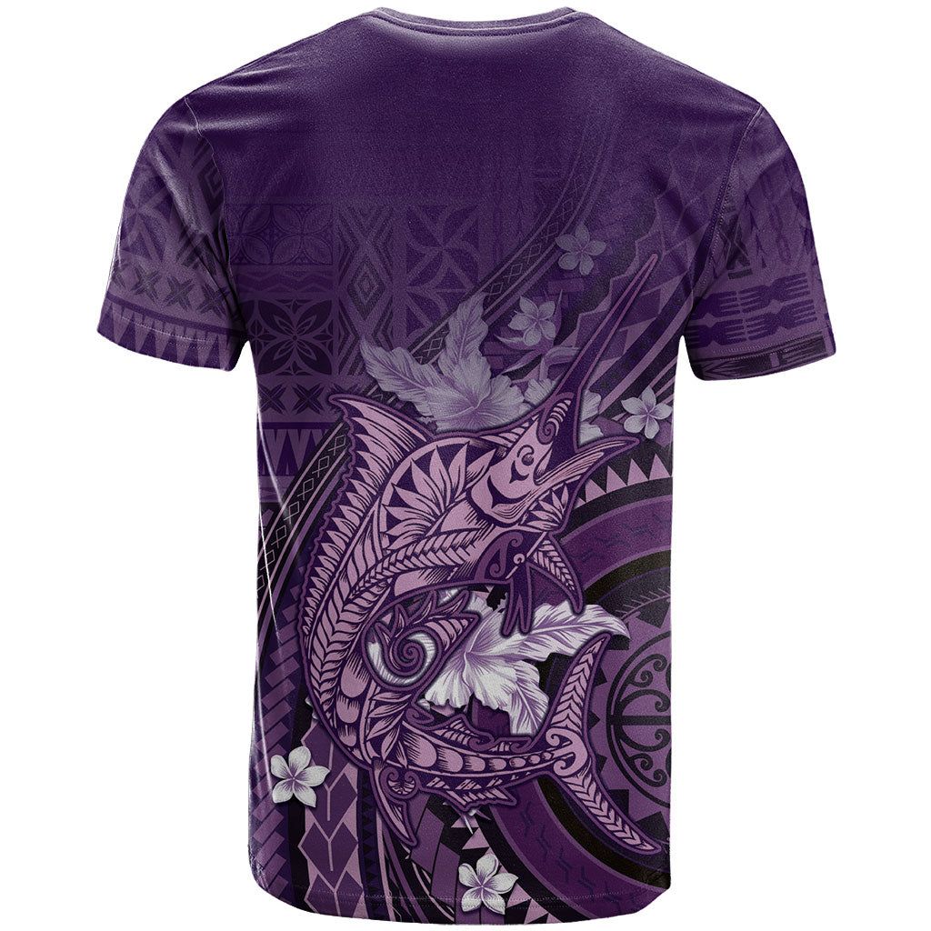 Samoa Tatau Marlin T Shirt With Siapo Motifs Violet