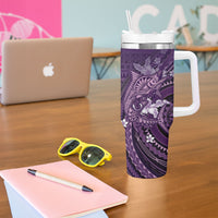 Samoa Tatau Marlin Tumbler With Handle With Siapo Motifs Violet LT05 - Polynesian Pride
