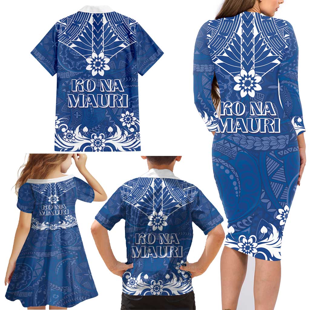 Wikin te Taetae ni Kiribati Family Matching Long Sleeve Bodycon Dress and Hawaiian Shirt Pacific Tapa Pattern LT05 - Polynesian Pride
