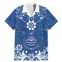 Wikin te Taetae ni Kiribati Family Matching Mermaid Dress and Hawaiian Shirt Pacific Tapa Pattern LT05 Dad's Shirt - Short Sleeve Blue - Polynesian Pride