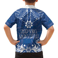 Wikin te Taetae ni Kiribati Family Matching Off The Shoulder Long Sleeve Dress and Hawaiian Shirt Pacific Tapa Pattern LT05 - Polynesian Pride