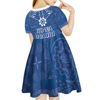 Wikin te Taetae ni Kiribati Kid Short Sleeve Dress Pacific Tapa Pattern LT05 - Polynesian Pride