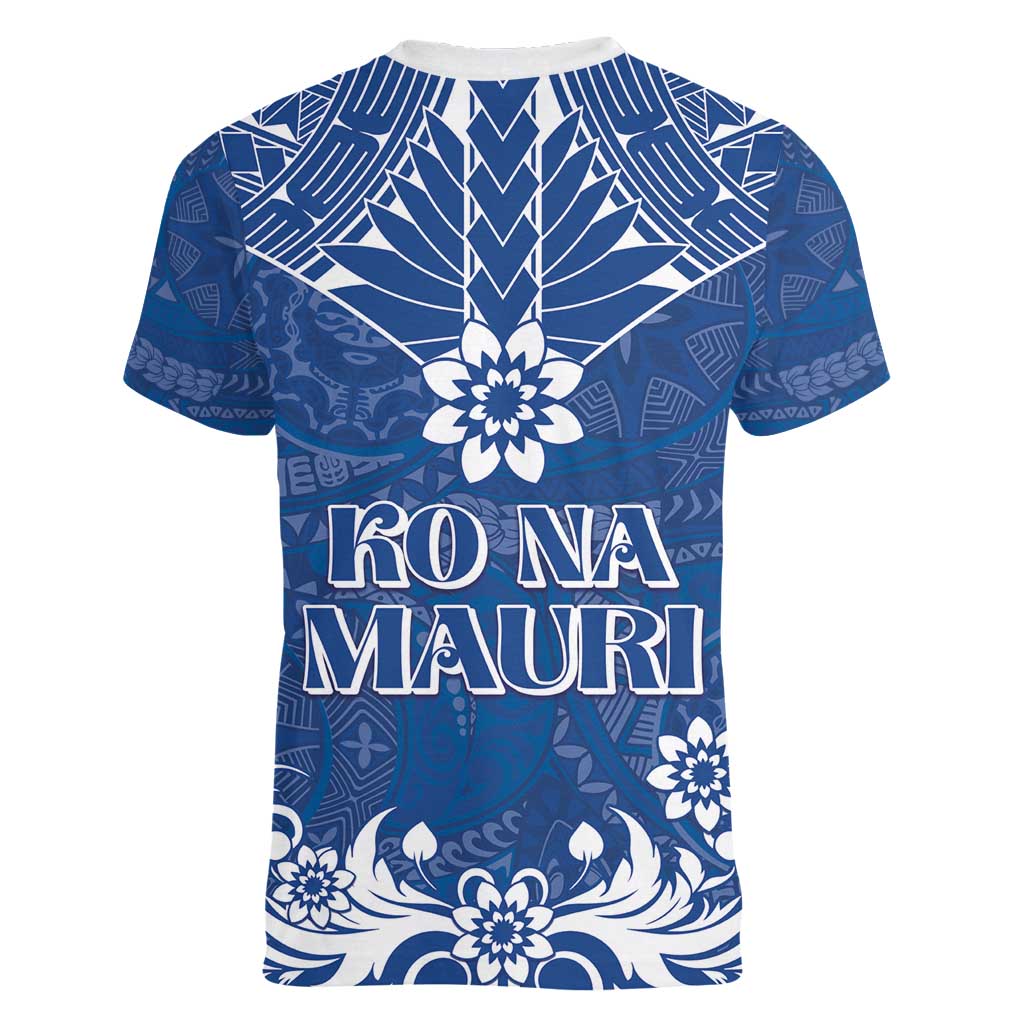 Wikin te Taetae ni Kiribati Women V-Neck T-Shirt Pacific Tapa Pattern