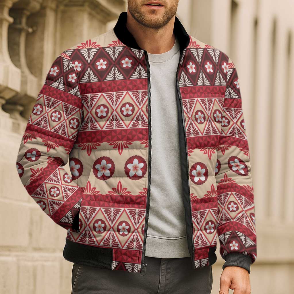 Tonga Language Week Bomber Puffer Jacket Lea Faka-Tonga Everyday - Polynesian Pride