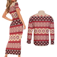 Tonga Language Week Couples Matching Short Sleeve Bodycon Dress and Long Sleeve Button Shirt Lea Faka-Tonga Everyday LT05 - Polynesian Pride