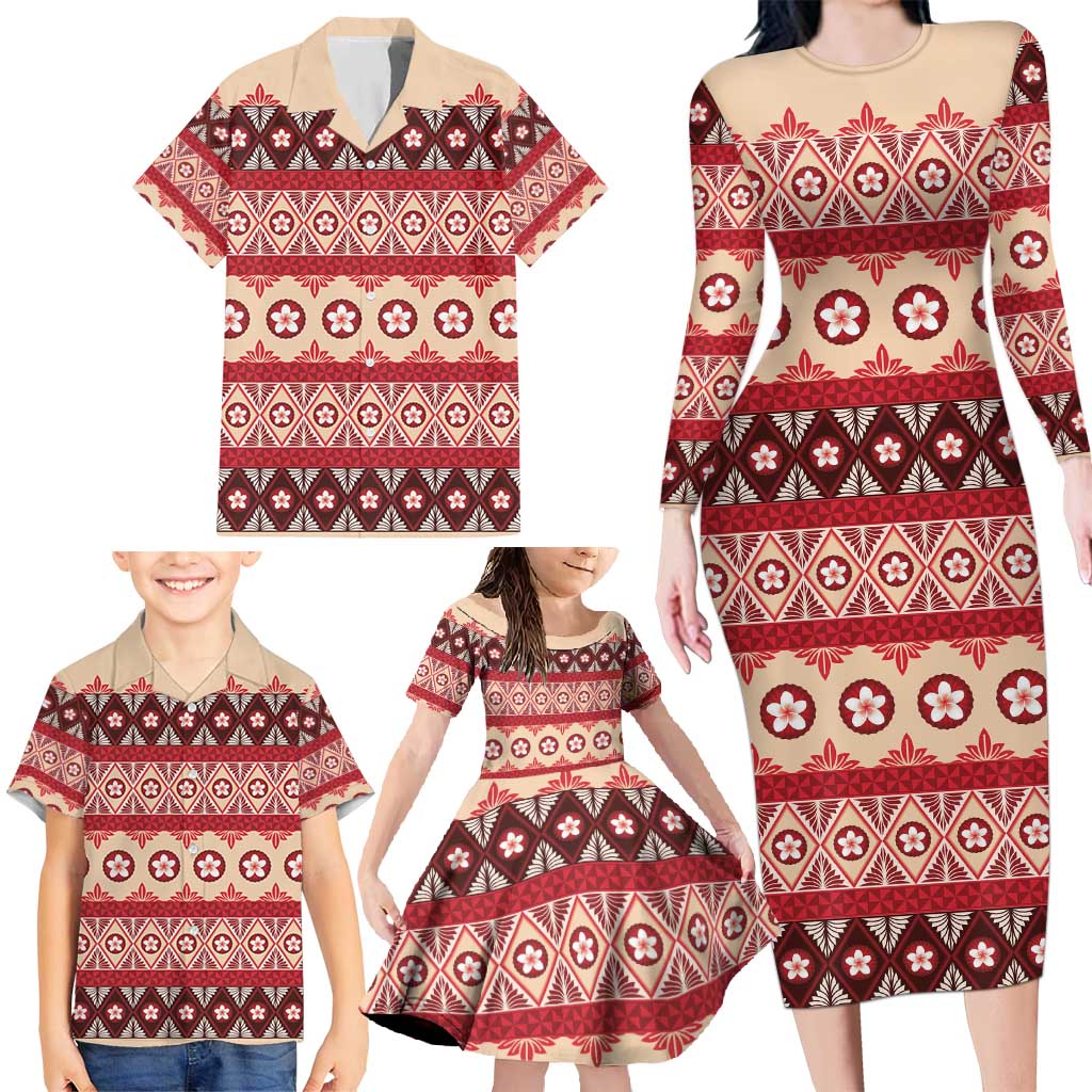 Tonga Language Week Family Matching Long Sleeve Bodycon Dress and Hawaiian Shirt Lea Faka-Tonga Everyday LT05 - Polynesian Pride