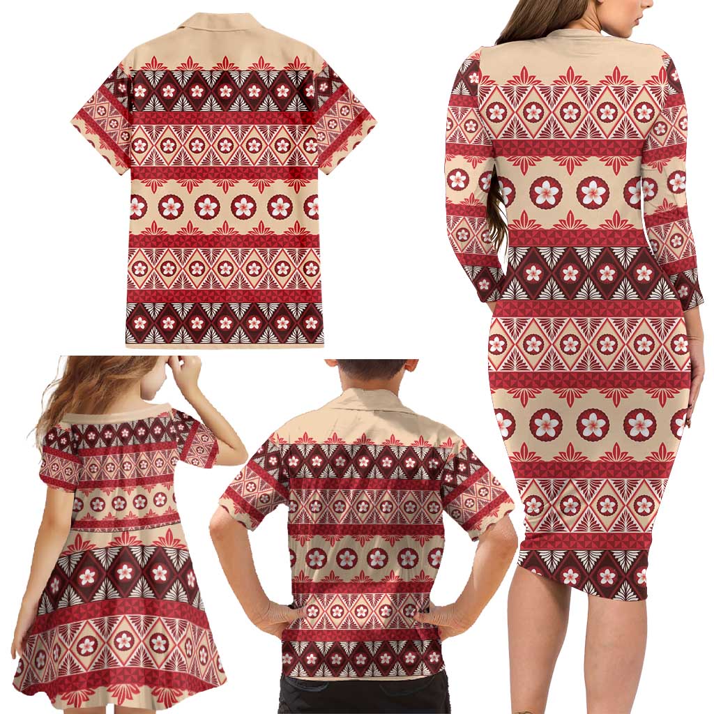 Tonga Language Week Family Matching Long Sleeve Bodycon Dress and Hawaiian Shirt Lea Faka-Tonga Everyday LT05 - Polynesian Pride