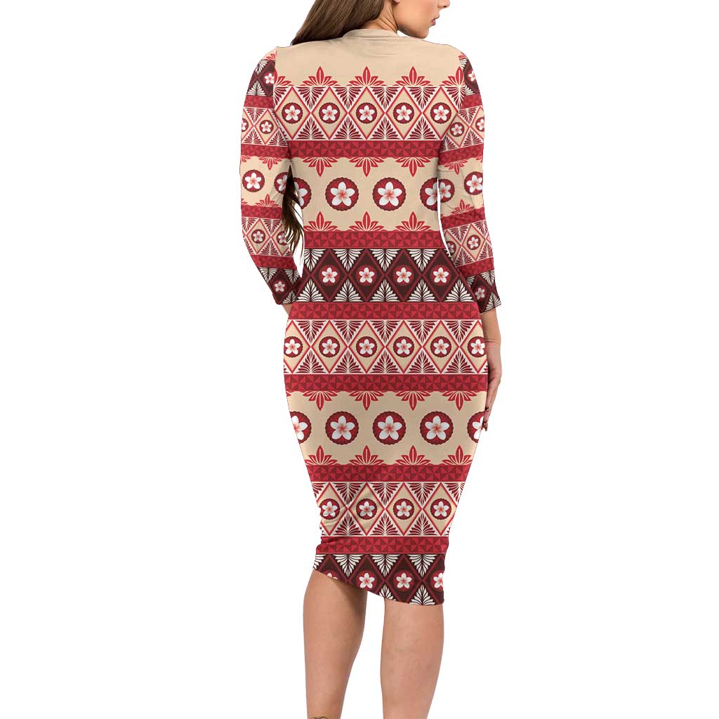 Tonga Language Week Family Matching Long Sleeve Bodycon Dress and Hawaiian Shirt Lea Faka-Tonga Everyday LT05 - Polynesian Pride