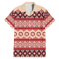 Tonga Language Week Family Matching Mermaid Dress and Hawaiian Shirt Lea Faka-Tonga Everyday LT05 Dad's Shirt - Short Sleeve Beige - Polynesian Pride