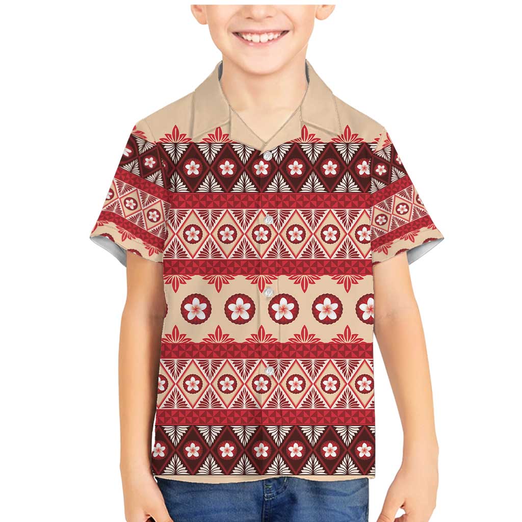 Tonga Language Week Family Matching Mermaid Dress and Hawaiian Shirt Lea Faka-Tonga Everyday LT05 Son's Shirt Beige - Polynesian Pride