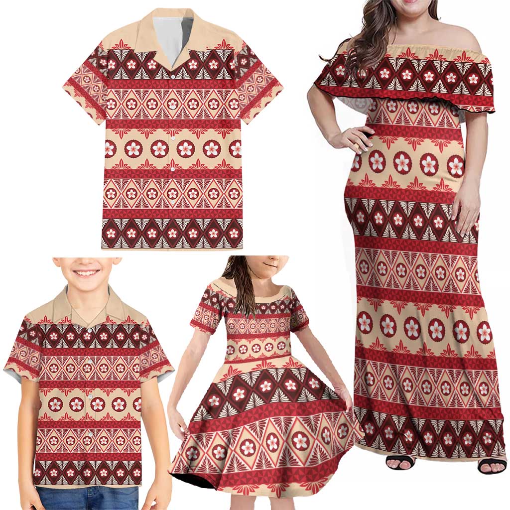 Tonga Language Week Family Matching Off Shoulder Maxi Dress and Hawaiian Shirt Lea Faka-Tonga Everyday LT05 - Polynesian Pride