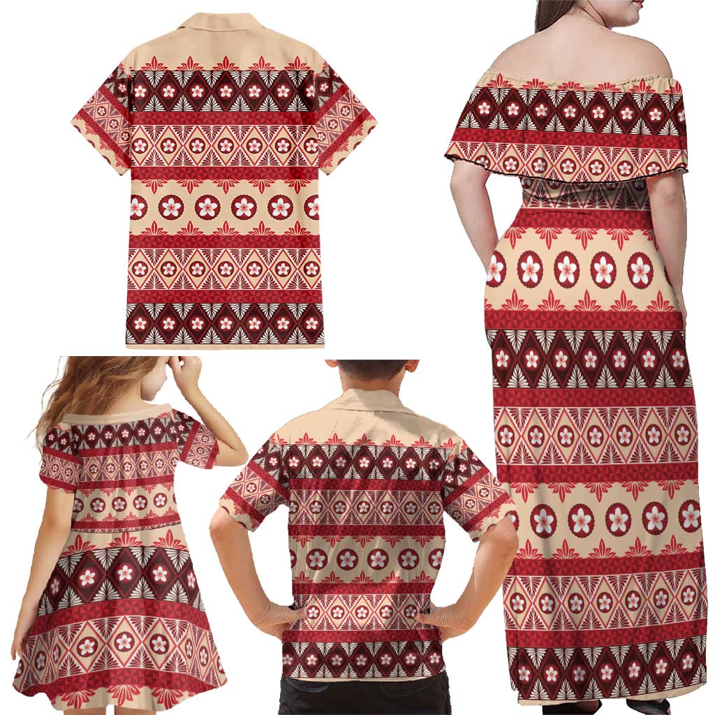 Tonga Language Week Family Matching Off Shoulder Maxi Dress and Hawaiian Shirt Lea Faka-Tonga Everyday LT05 - Polynesian Pride
