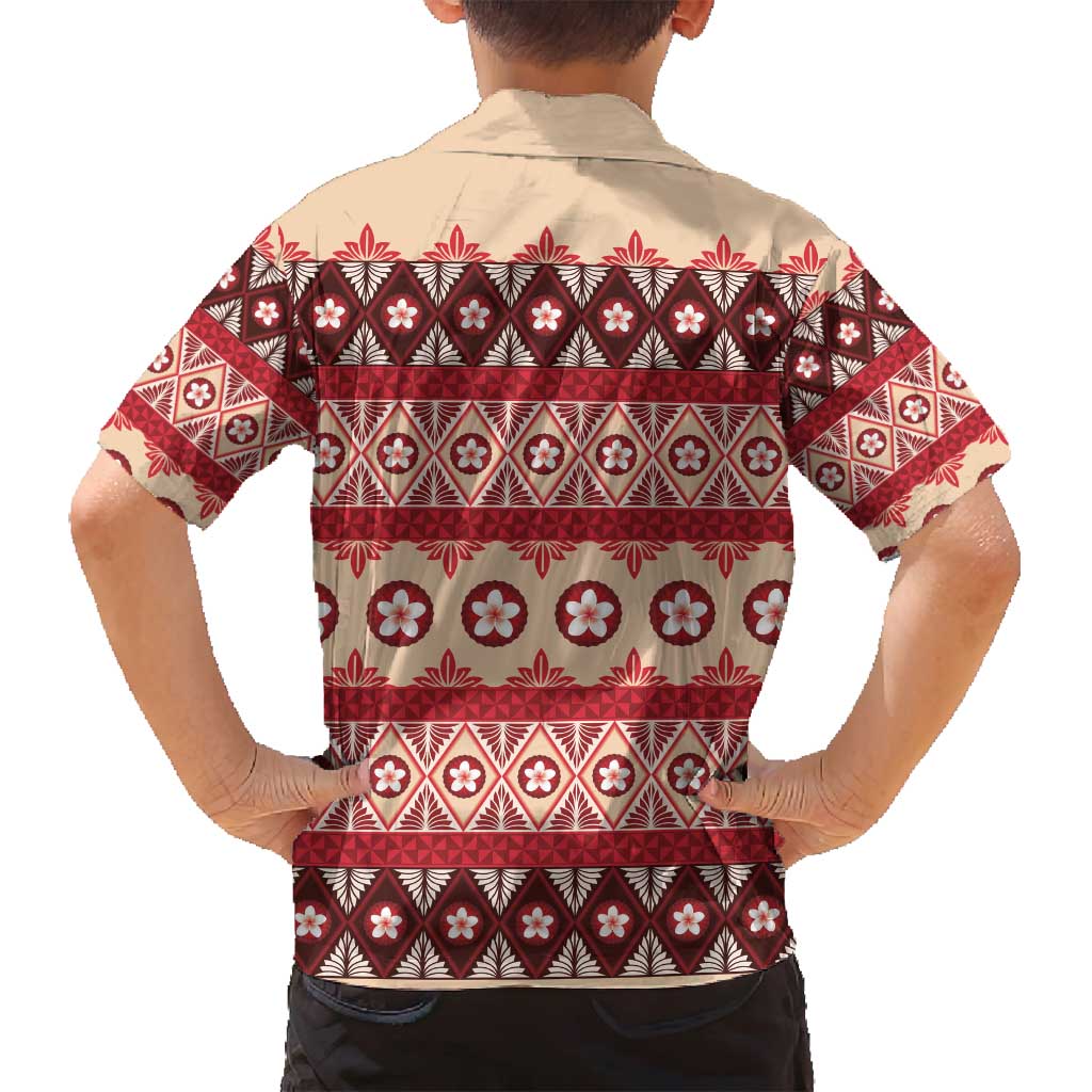 Tonga Language Week Family Matching Off Shoulder Short Dress and Hawaiian Shirt Lea Faka-Tonga Everyday LT05 - Polynesian Pride