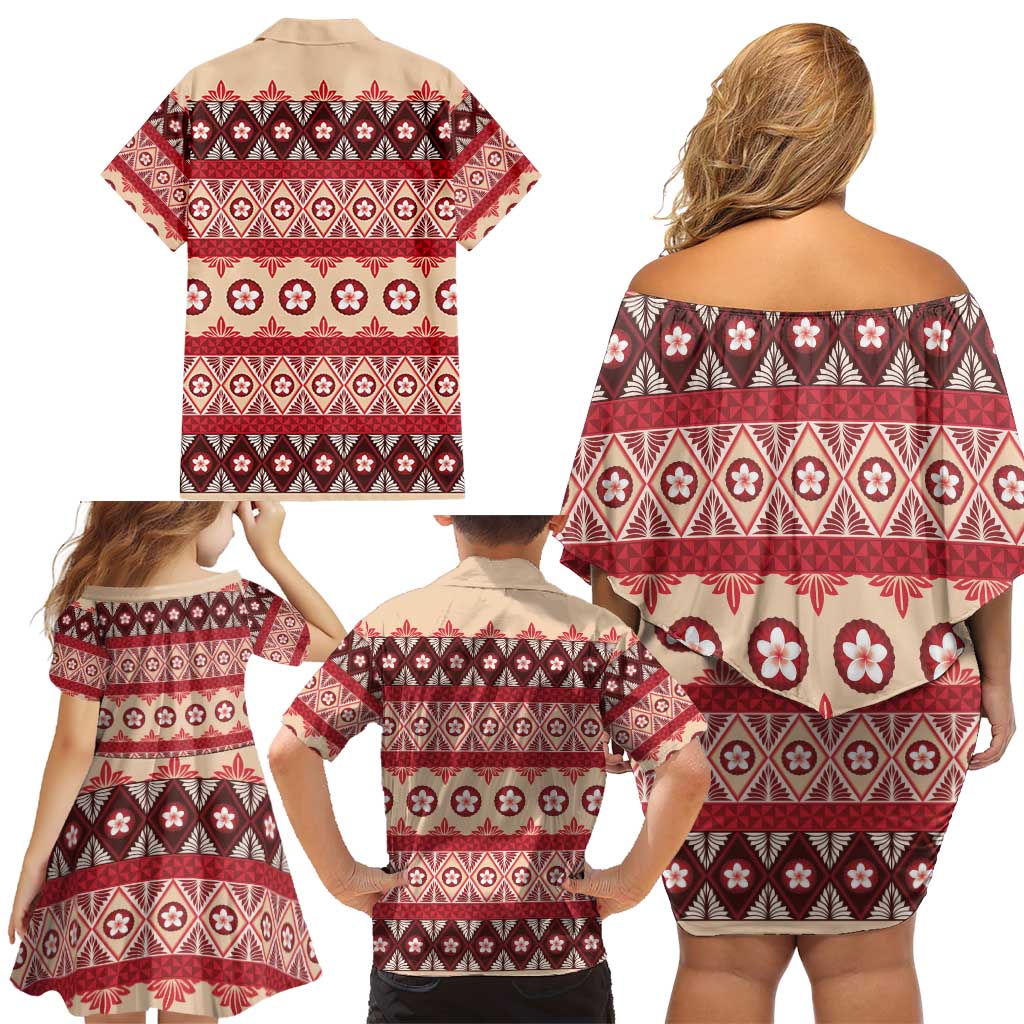 Tonga Language Week Family Matching Off Shoulder Short Dress and Hawaiian Shirt Lea Faka-Tonga Everyday LT05 - Polynesian Pride