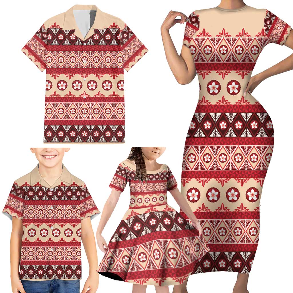 Tonga Language Week Family Matching Short Sleeve Bodycon Dress and Hawaiian Shirt Lea Faka-Tonga Everyday LT05 - Polynesian Pride