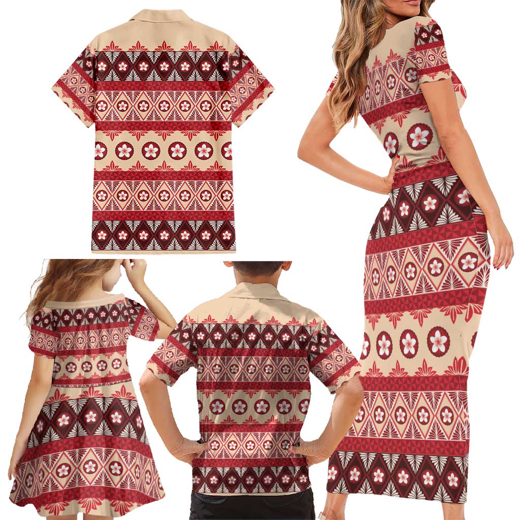 Tonga Language Week Family Matching Short Sleeve Bodycon Dress and Hawaiian Shirt Lea Faka-Tonga Everyday LT05 - Polynesian Pride