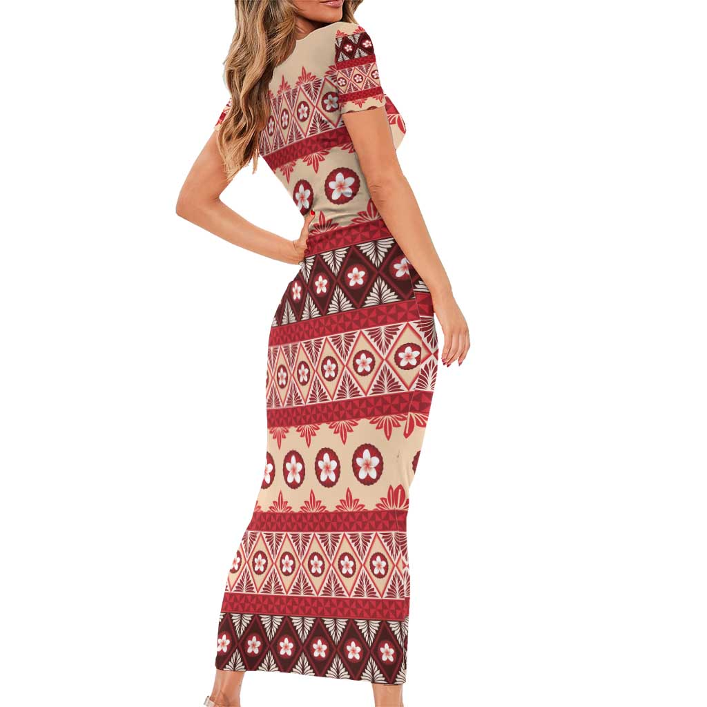 Tonga Language Week Family Matching Short Sleeve Bodycon Dress and Hawaiian Shirt Lea Faka-Tonga Everyday LT05 - Polynesian Pride