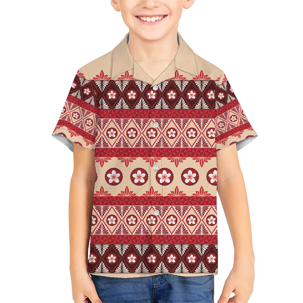 Tonga Language Week Family Matching Short Sleeve Bodycon Dress and Hawaiian Shirt Lea Faka-Tonga Everyday LT05 Son's Shirt Beige - Polynesian Pride