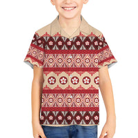 Tonga Language Week Family Matching Short Sleeve Bodycon Dress and Hawaiian Shirt Lea Faka-Tonga Everyday LT05 Son's Shirt Beige - Polynesian Pride
