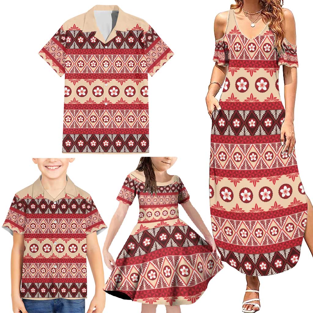 Tonga Language Week Family Matching Summer Maxi Dress and Hawaiian Shirt Lea Faka-Tonga Everyday LT05 - Polynesian Pride